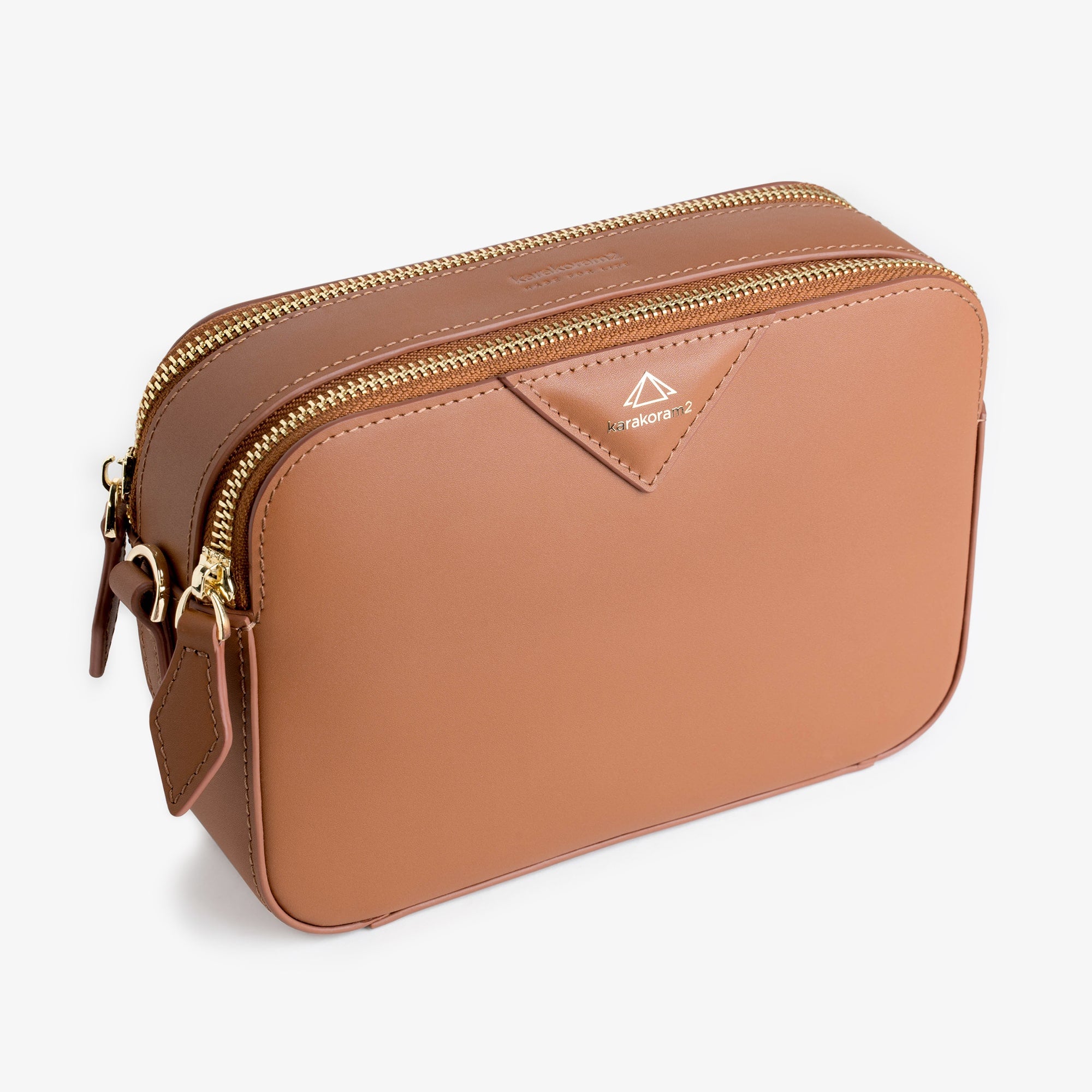 Karakoram2 australia camera bag smart crossbody leather caramel dual zip